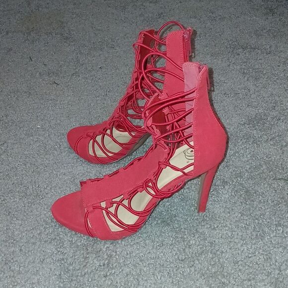 Derek Heart red sexy cutout pole party heels  Sz 9 - Picture 3 of 7